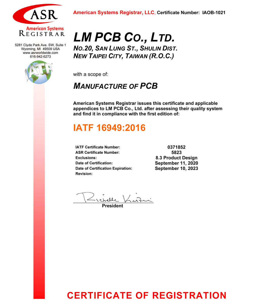 IATF 16949 Certificate